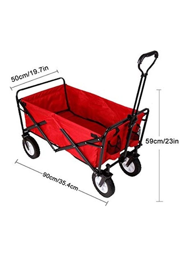 عربة نقل متينة وقابلة للطي للاستخدام في الأماكن الخارجية، بوزن 80 كجم (لون أحمر). أحمر 53x21x78سم - Image 2