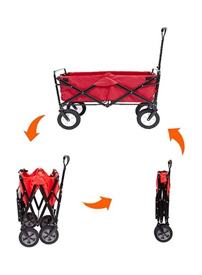 عربة نقل متينة وقابلة للطي للاستخدام في الأماكن الخارجية، بوزن 80 كجم (لون أحمر). أحمر 53x21x78سم - Image 3