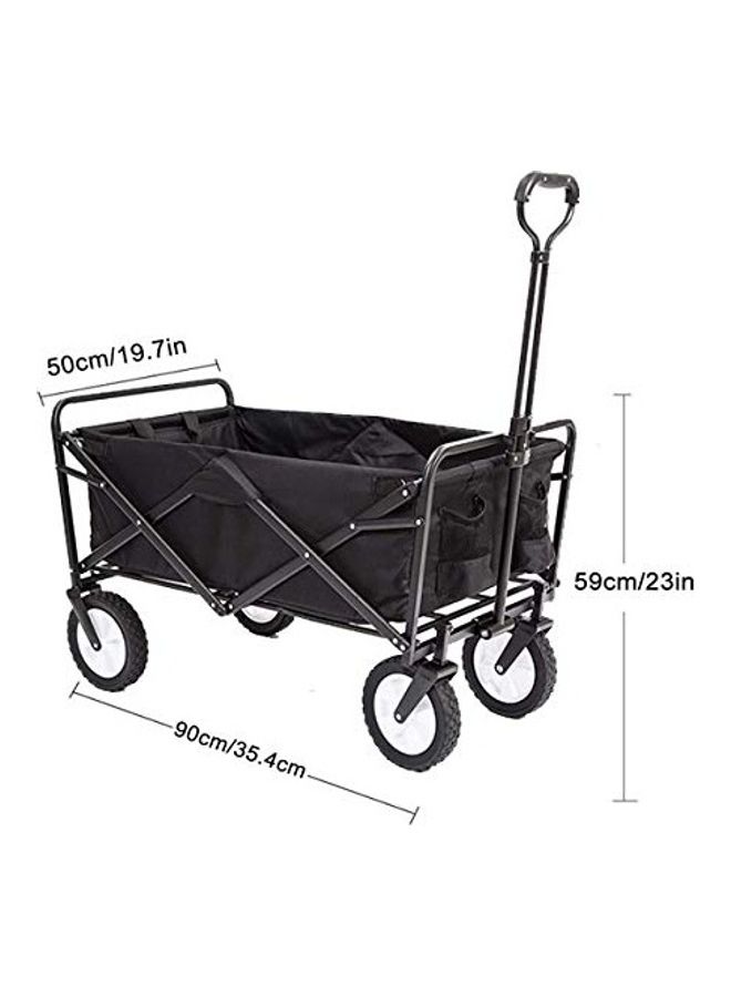 Generic Foldable Heavy Duty Outdoor Trolley Utility Transport Cart 80kg (Black) Black 53x21x78cm  - Image 2