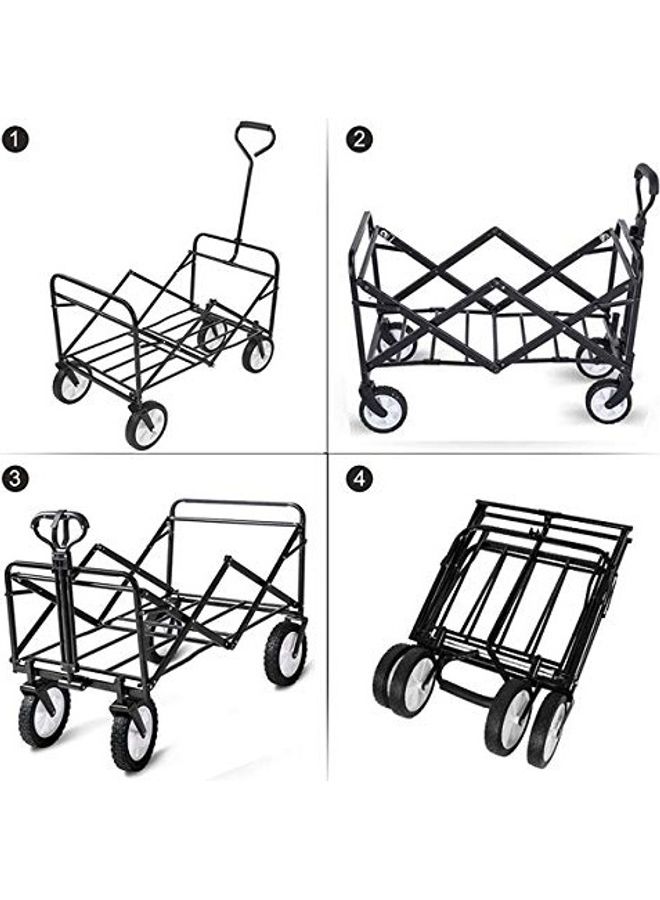 Generic Foldable Heavy Duty Outdoor Trolley Utility Transport Cart 80kg (Black) Black 53x21x78cm  - Image 3