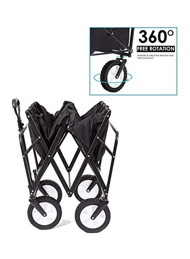 Generic Foldable Heavy Duty Outdoor Trolley Utility Transport Cart 80kg (Black) Black 53x21x78cm  - Image 4