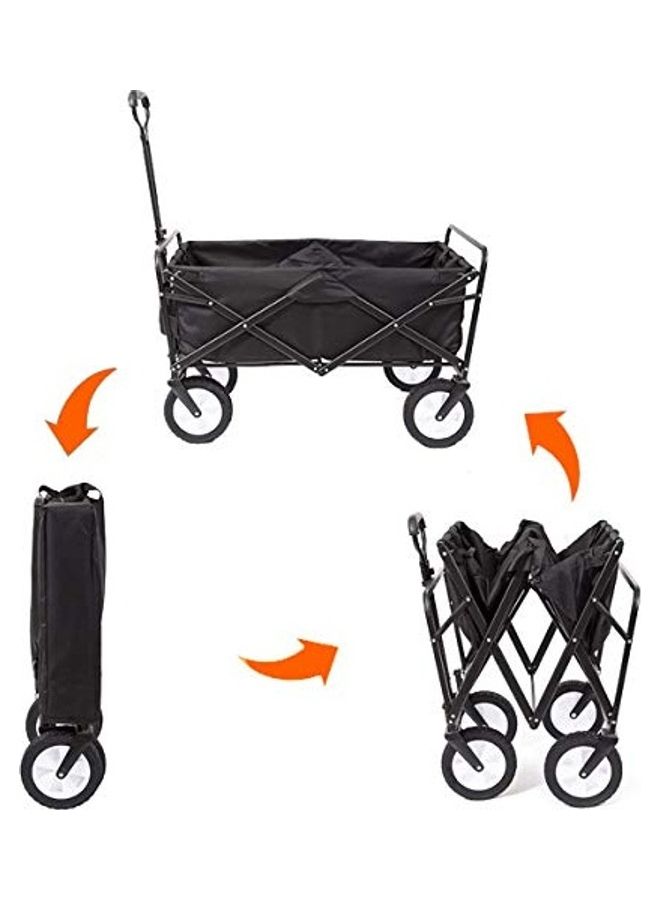 Generic Foldable Heavy Duty Outdoor Trolley Utility Transport Cart 80kg (Black) Black 53x21x78cm  - Image 5