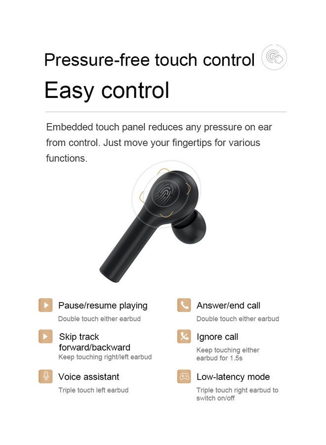 QCY T5 (New) True Wireless Earbuds  Headphones Black  - Image 5