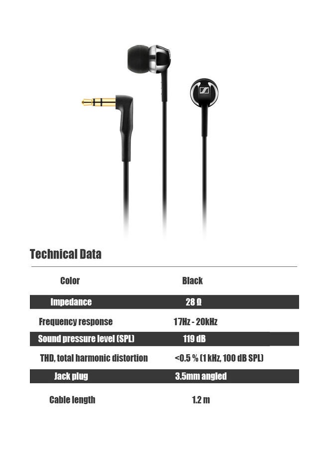 CX 1.00 In Ear Headphone Earbud Headphones Black
