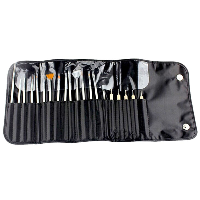 20 Pieces Nail Art Brush Set Black - Image 5