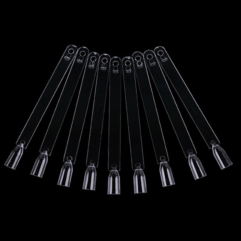 طقم حوامل عرض للأظافر المستعارة مزود بدائرة حديدية ومكون من 50 قطعة 50 لوح شفاف مناسبة لعرض ألوان الطلاء ومعلقة بحلقة حديدية - Image 4