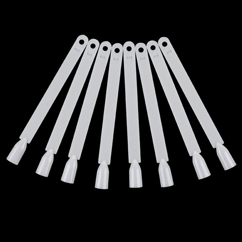 طقم حوامل عرض للأظافر المستعارة مزود بدائرة حديدية ومكون من 50 قطعة 50 لوح شفاف مناسبة لعرض ألوان الطلاء ومعلقة بحلقة حديدية - Image 3