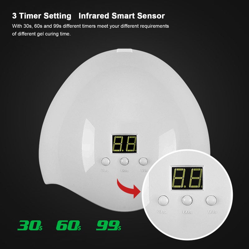 Generic 36W UV LED Nail Dryer Lamp With Sensor White  - Image 4