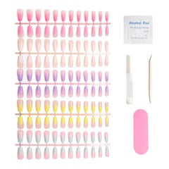120 Piece Colorful Fake Nails Tips Kit Multicolor