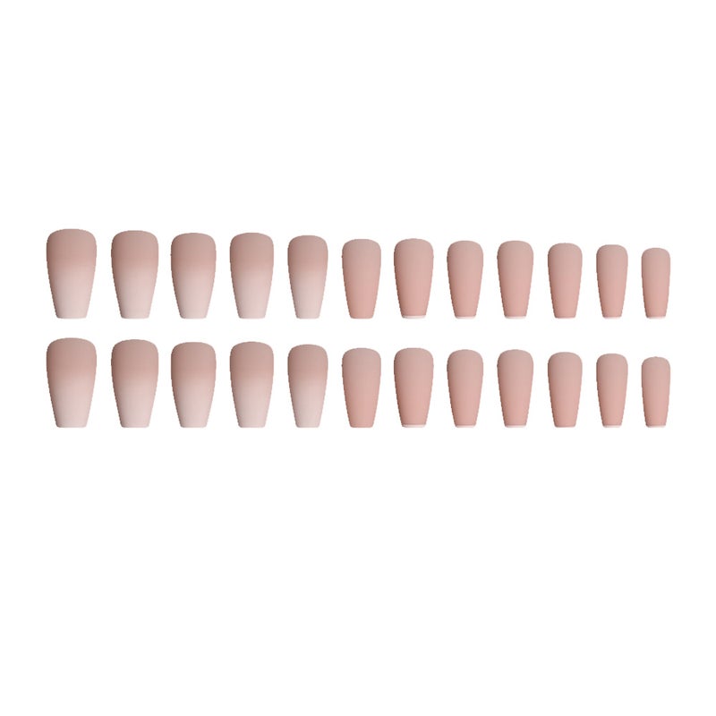 Generic 24 Piece French Fake Nail Tips Kit Beige - Image 1