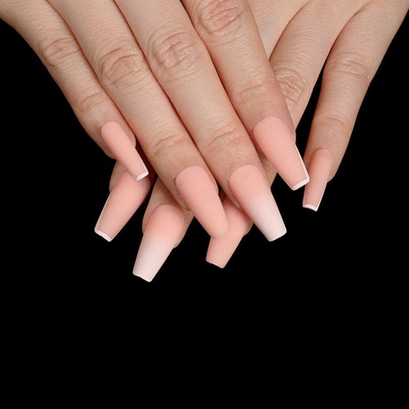 Generic 24 Piece French Fake Nail Tips Kit Beige - Image 5