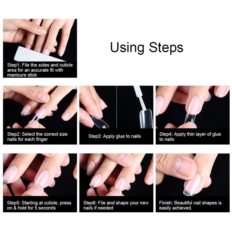 Kalolary - 100 Piece False Nails Tips Transparent - Image 1