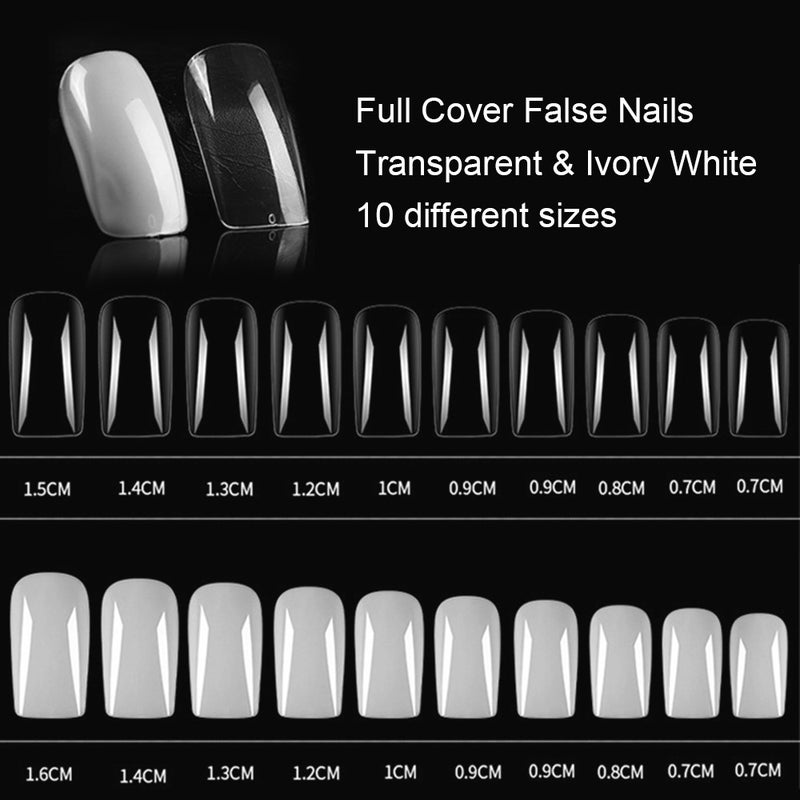 Kalolary - 100 Piece False Nails Tips Transparent - Image 1