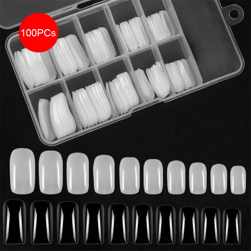 Kalolary - 100 Piece False Nails Tips Transparent - Image 1