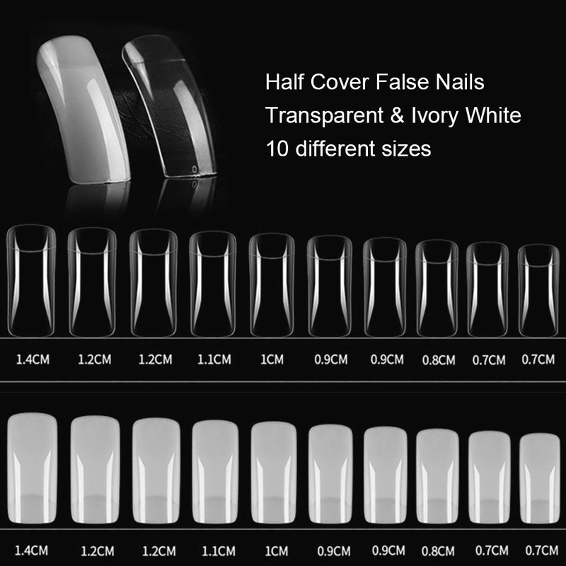 أطراف أظافر صناعية، مكونة من 100 قطعة شفاف - Image 2
