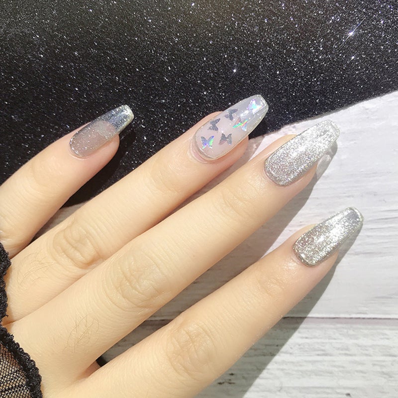 12 Grids Butterfly Glitter Nail Art Sequins Multicolor - Image 3