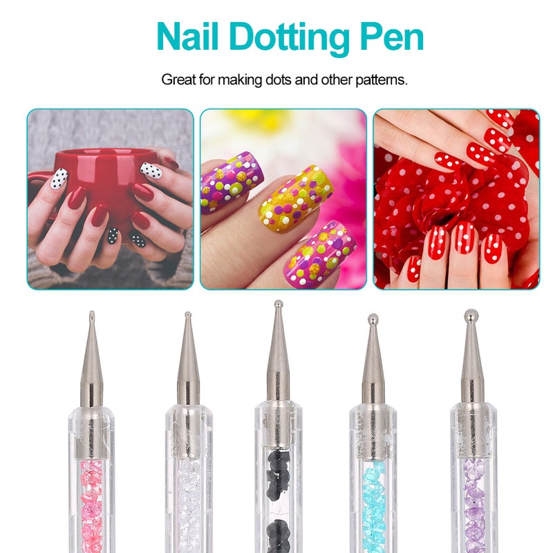 طقم مُكون من 5 أقلام لتحديد الأظافر متعدد الألوان - Image 3