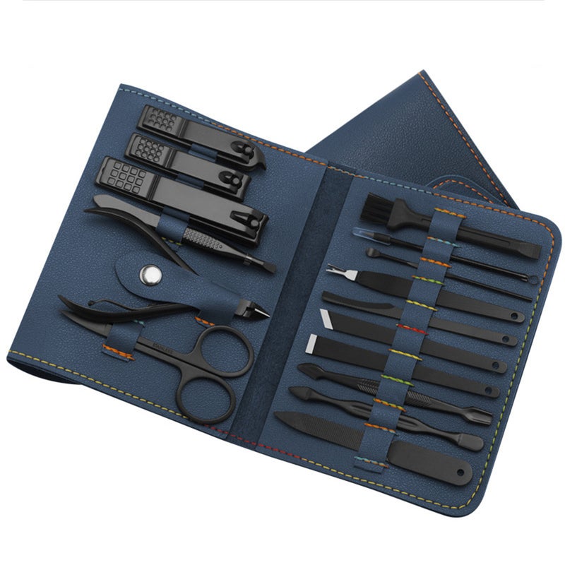 16 Piece Nail Clipper Grooming Kit Blue - Image 1