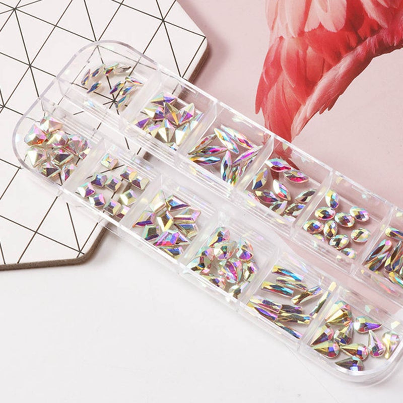 Generic - 1 Set Multi Size Glass Nail Rhinestones Multicolor - Image 1