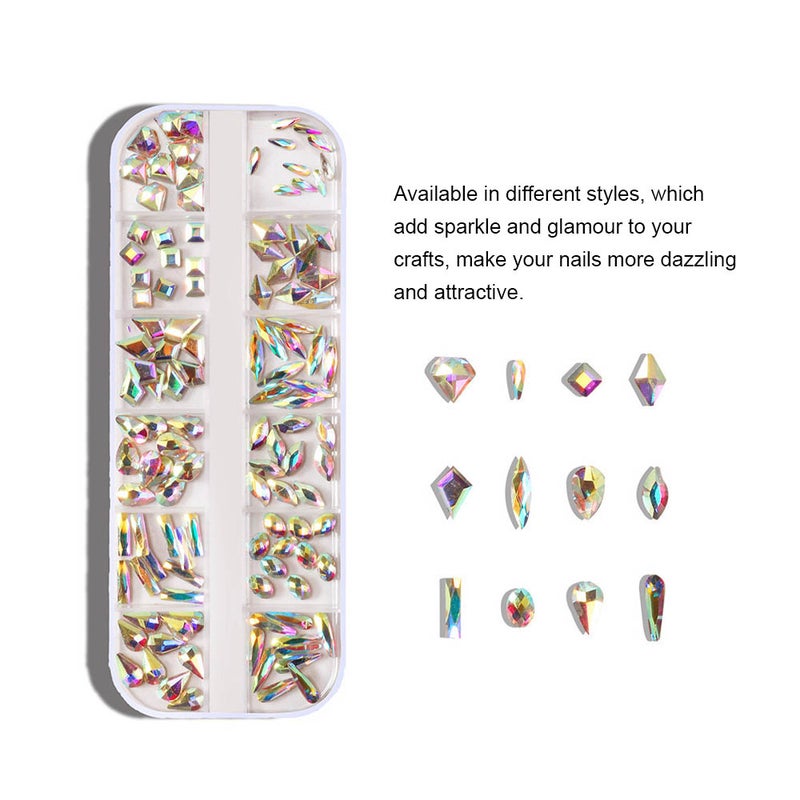Generic - 1 Set Multi Size Glass Nail Rhinestones Multicolor - Image 1