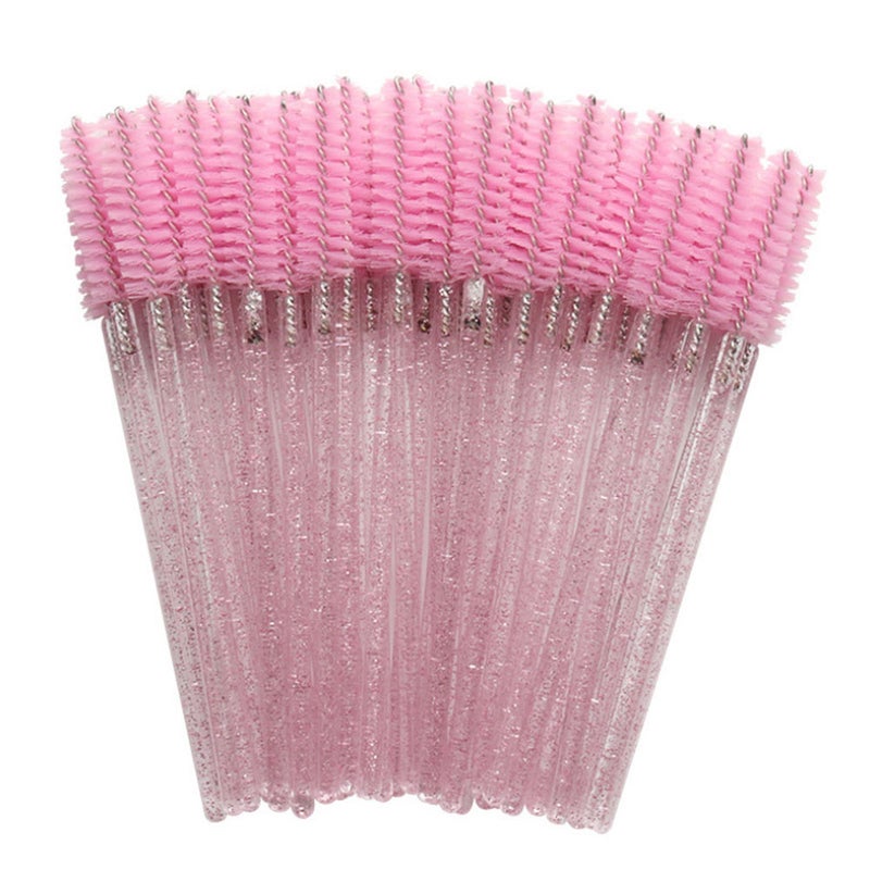 Generic 50 Piece Disposable Eyelash Mascara Brush Set Pink  - Image 1