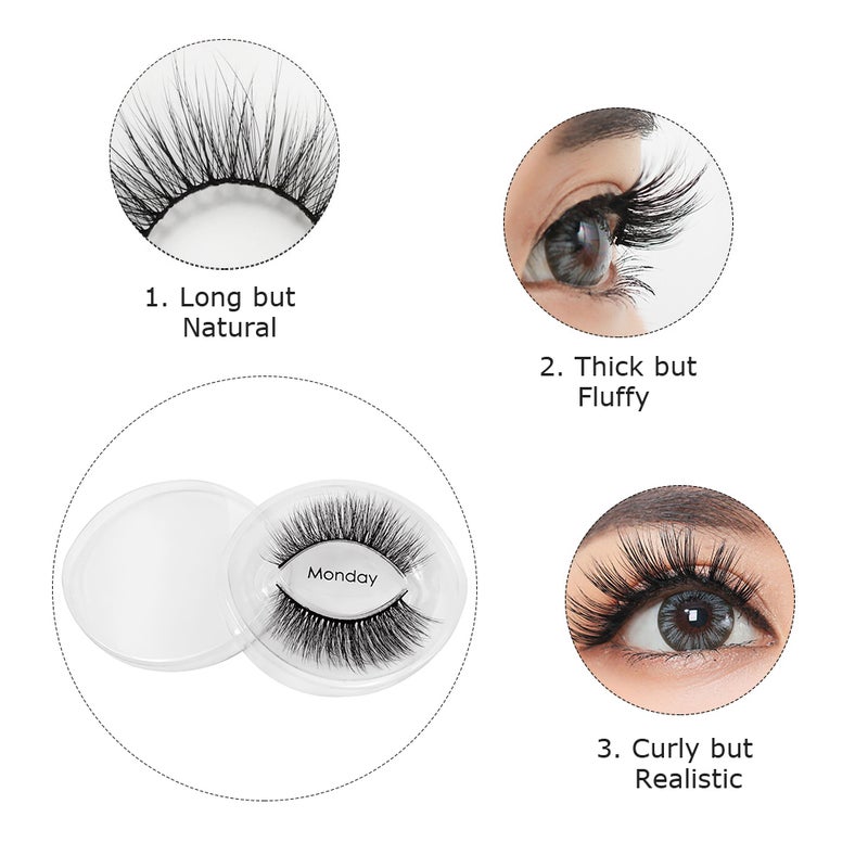 ANSELF 7 Pairs 3D False Lashes Black - Image 2