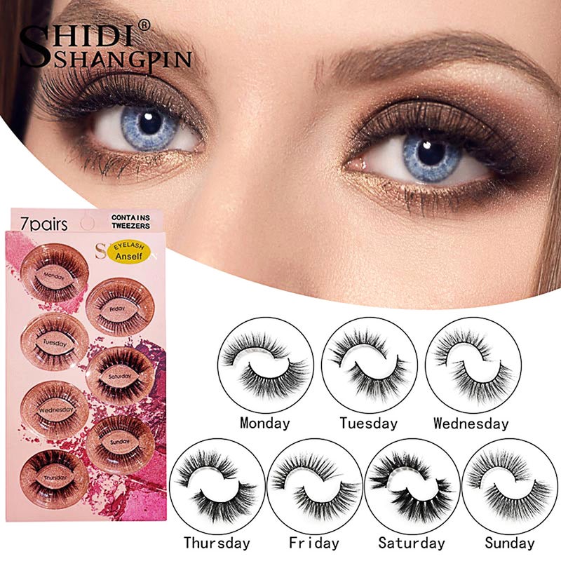 ANSELF 7 Pairs 3D False Lashes Black - Image 4