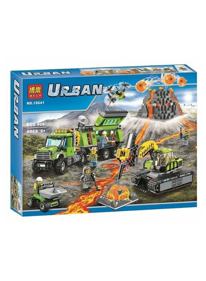 BELA 6622162056103 860-Piece Volcano Exploration Base Geological Prospecting Building Set 6+ Years  - Image 1
