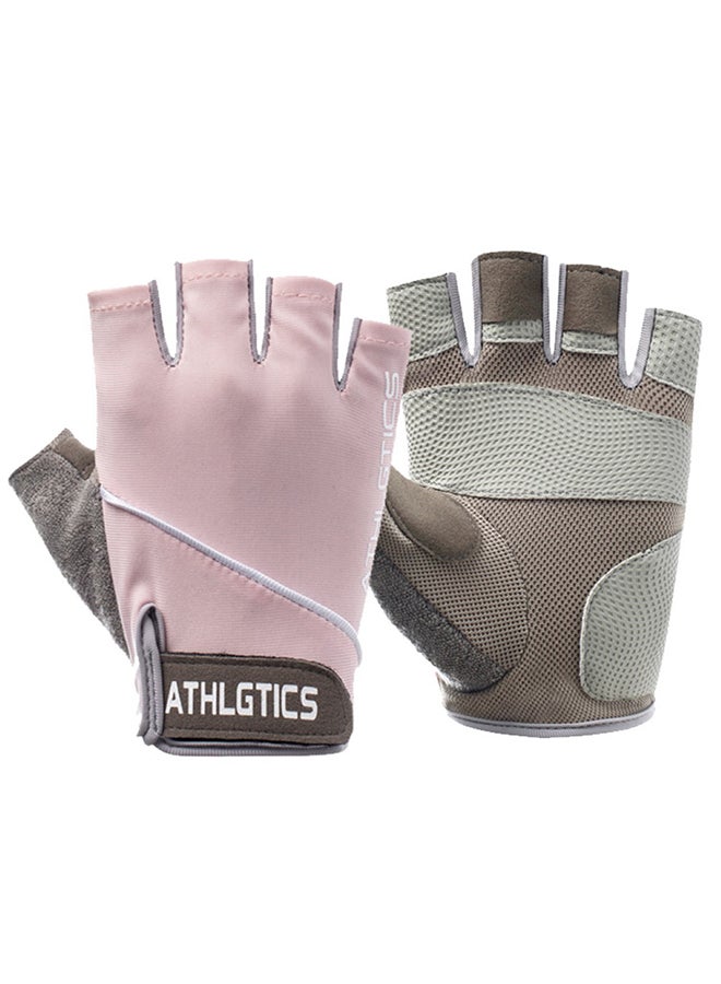 1 Pair Anti-slip Breathable Half Finger Riding Gym Fitness Gloves for Men Women 23x16.5x1.5cm - Image 1