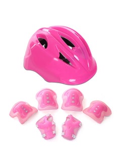 7Pcs/Set Kids Roller Skating Skateboard Ski Helmet Arm Sleeve Knee Protector Kit 25x20x14cm