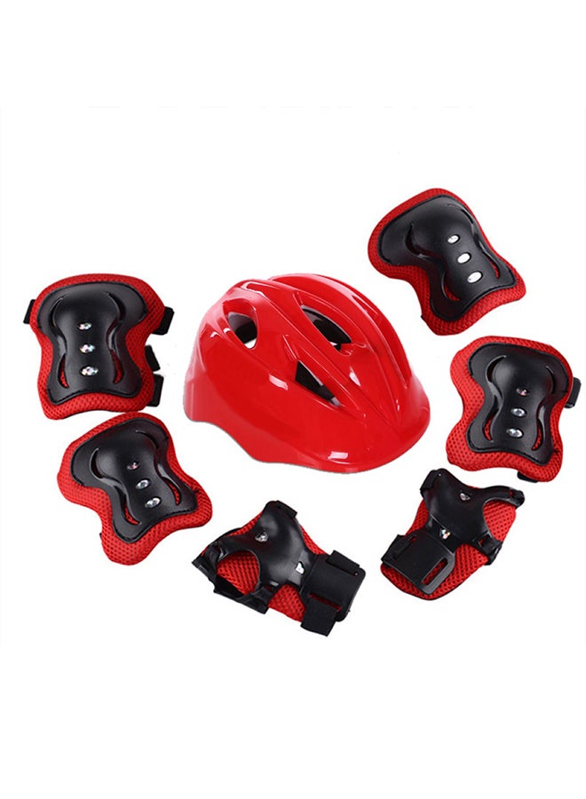 Generic - 7Pcs/Set Kids Roller Skating Skateboard Ski Helmet Arm Sleeve Knee Protector Kit 25x20x14cm - Image 1