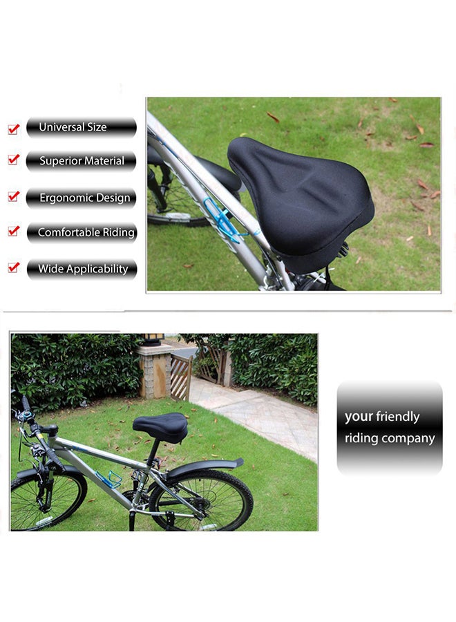 Generic Mountain Road Bike Cycling Bicycle Seat Saddle 3D Thicken Soft Cushion Pad Cover 28.5x20.5x4.75cm 28.5x20.5x4.75cm  - Image 2