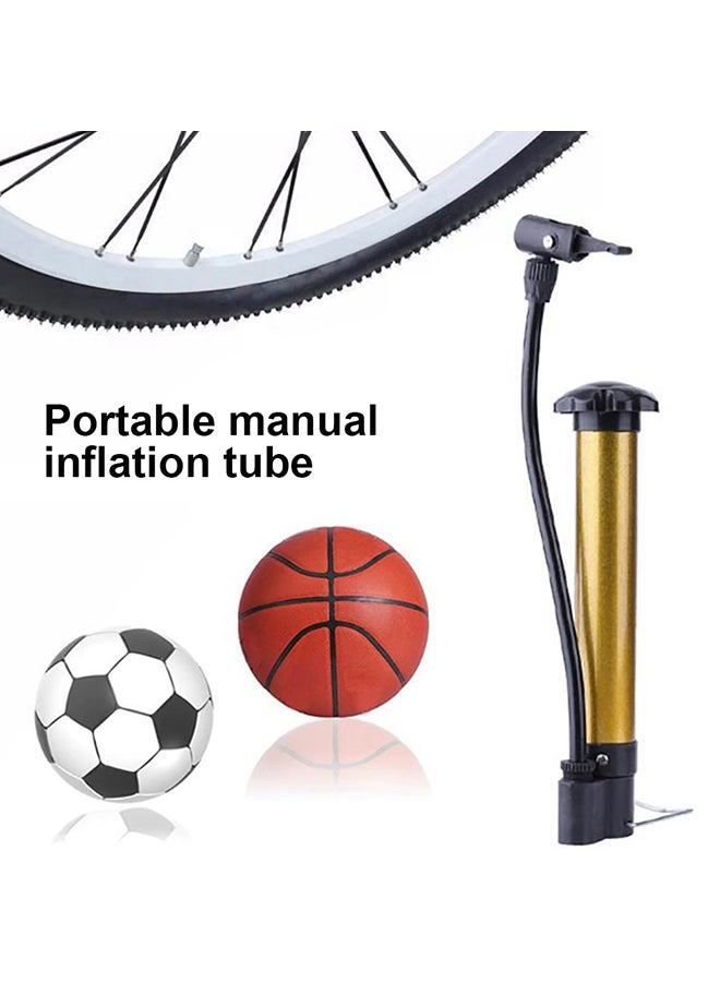 Portable High Pressure Bycycle Tire Basketball Football Manual Air Pump Inflator 21x5x2cm - Image 2