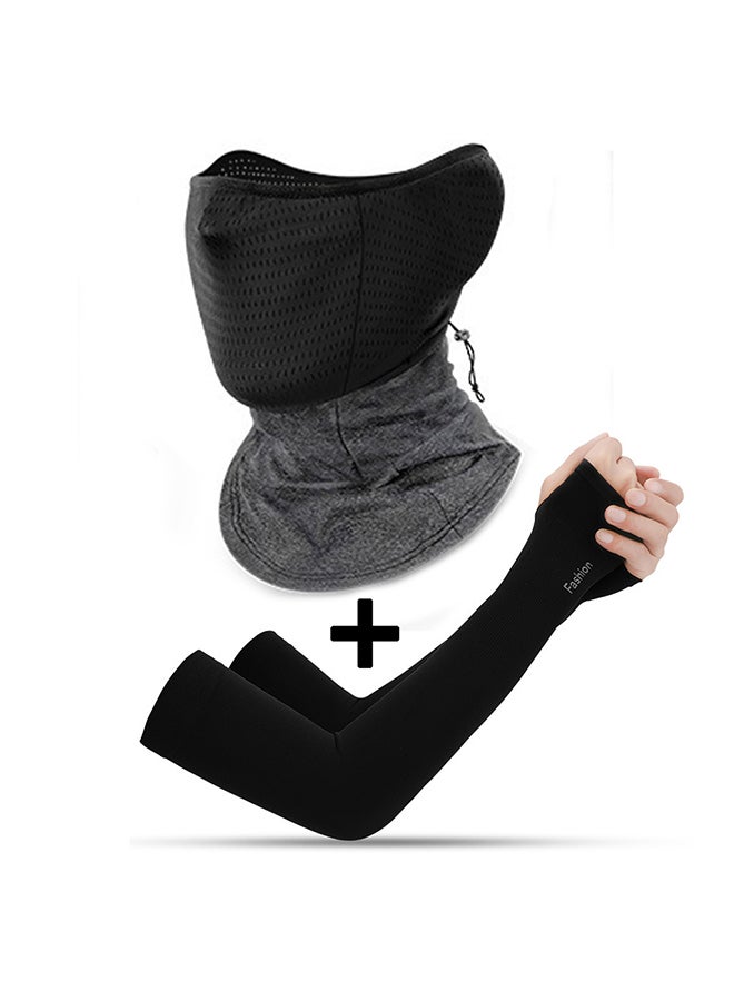 Generic Summer Outdoor Anti UV Dust Neck Gaiter Bandana Face Cover Scarf Arm Sleeves 31x60x1cm - Image 1