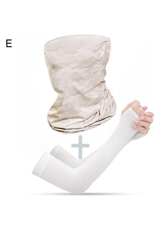 Generic Print Dust-proof Anti-UV Outdoor Scarf Neck Gaiter Arm Sleeves Set 40x50x1cm  - Image 1