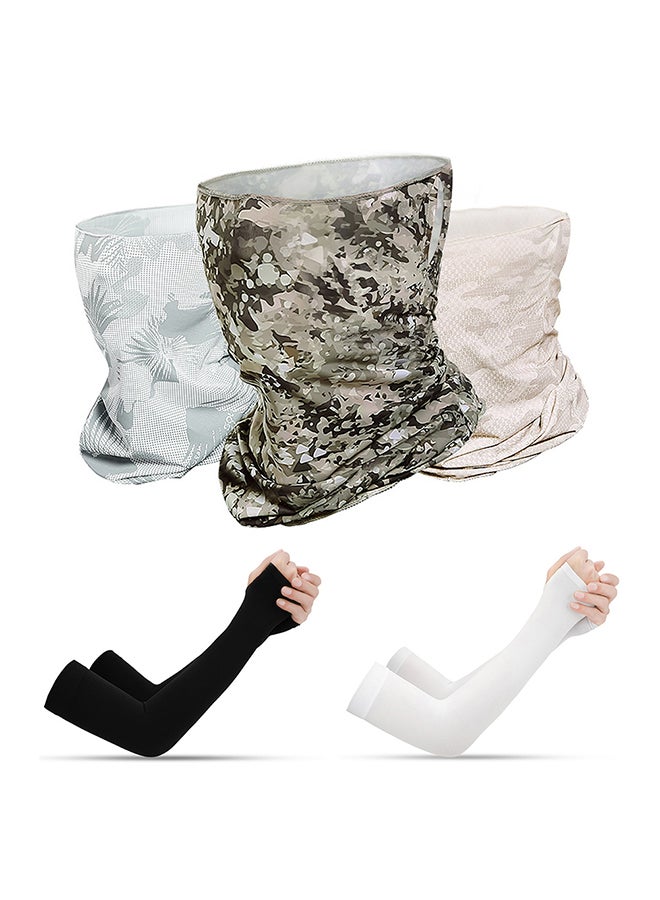 Generic Print Dust-proof Anti-UV Outdoor Scarf Neck Gaiter Arm Sleeves Set 40x50x1cm  - Image 2