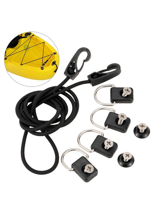 Generic - Kayak D Ring Elastic Rope Mooring Deck Fitting Buckles Rigging Accessories Kit 18x12x7cm - Image 1