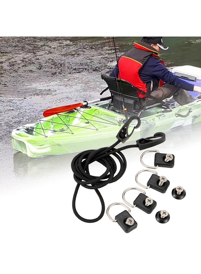Generic - Kayak D Ring Elastic Rope Mooring Deck Fitting Buckles Rigging Accessories Kit 18x12x7cm - Image 1