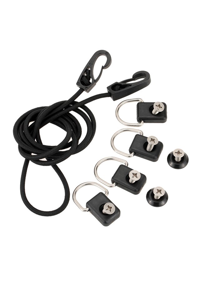 Generic - Kayak D Ring Elastic Rope Mooring Deck Fitting Buckles Rigging Accessories Kit 18x12x7cm - Image 1