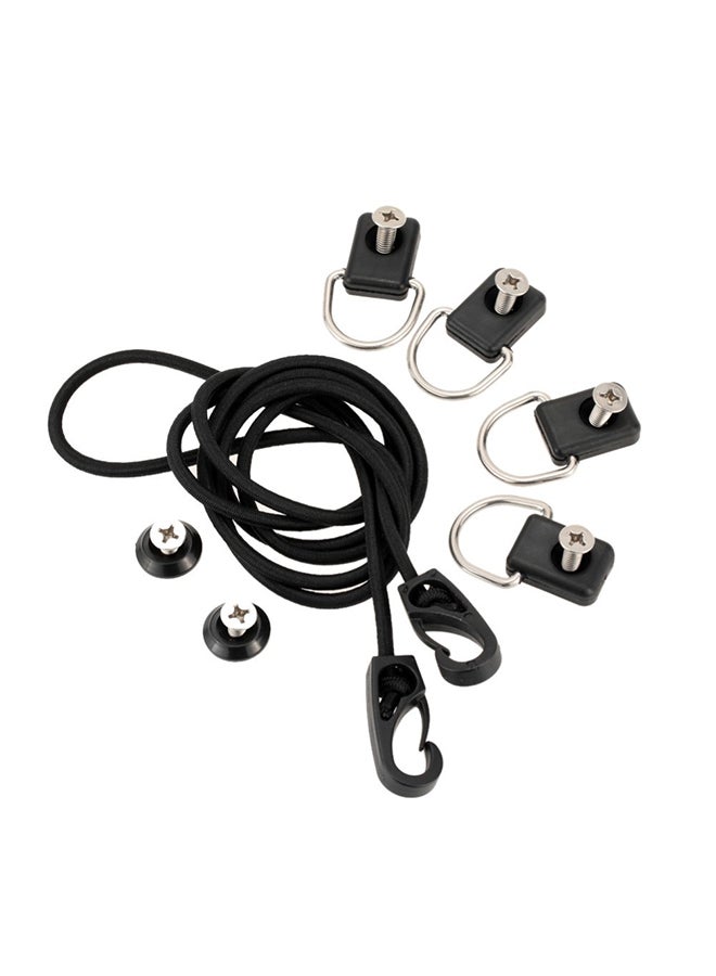 Generic - Kayak D Ring Elastic Rope Mooring Deck Fitting Buckles Rigging Accessories Kit 18x12x7cm - Image 1