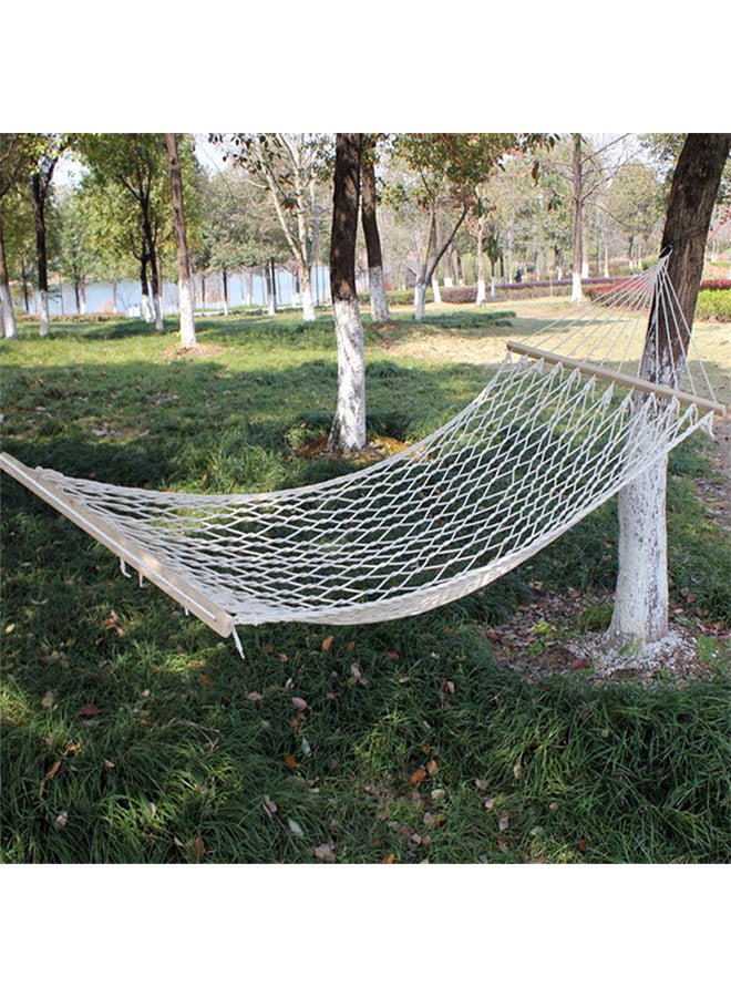 Outdoor Travel Wooden Stick Cotton Rope Hammock Swing Hanging Sleep Bed Netting 33x13.5x10.4cm - Image 2