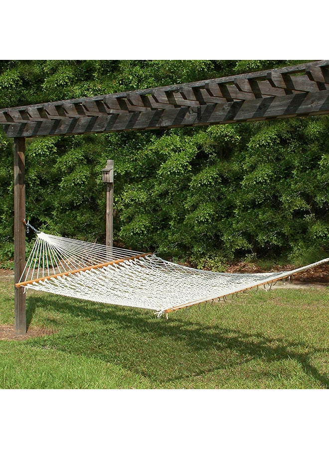 Outdoor Travel Wooden Stick Cotton Rope Hammock Swing Hanging Sleep Bed Netting 33x13.5x10.4cm - Image 3