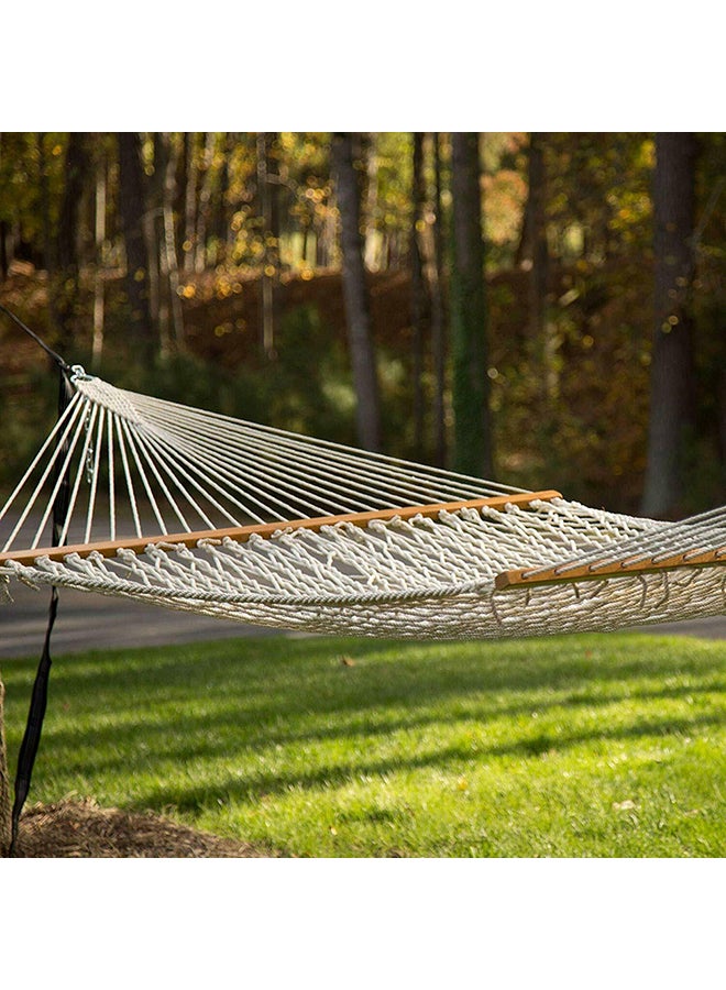 Outdoor Travel Wooden Stick Cotton Rope Hammock Swing Hanging Sleep Bed Netting 33x13.5x10.4cm - Image 4