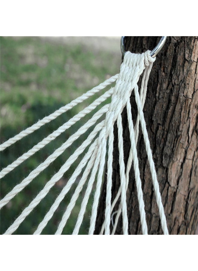 Outdoor Travel Wooden Stick Cotton Rope Hammock Swing Hanging Sleep Bed Netting 33x13.5x10.4cm - Image 5
