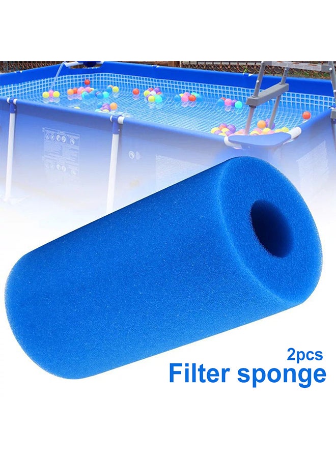 Generic 2-Piece Reusable Washable Sponge Swimming Pool Filter Core Tube Column Accessories 20x10x10cm  - Image 1
