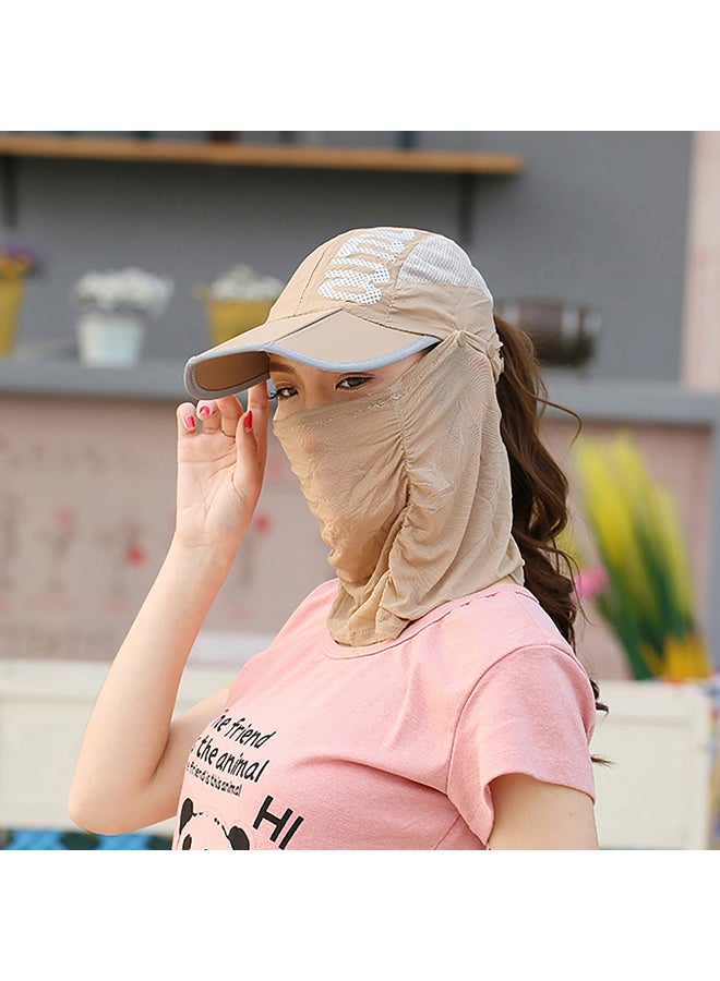 Generic - Summer Outdoor Travel Foldable Face Cover Sun Hat Unisex Anti-UV Baseball Cap 25x15x6cm - Image 1