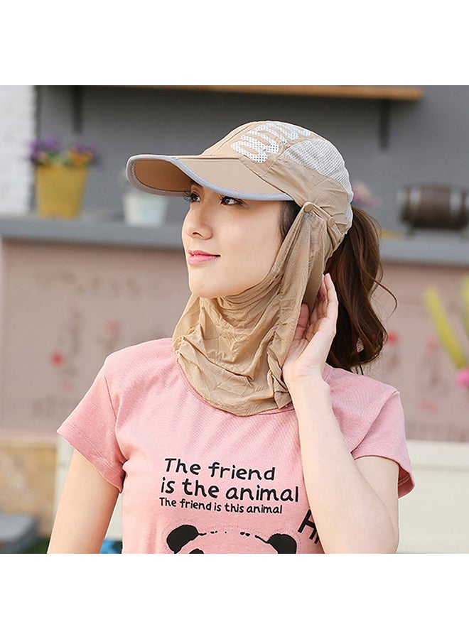 Generic - Summer Outdoor Travel Foldable Face Cover Sun Hat Unisex Anti-UV Baseball Cap 25x15x6cm - Image 1