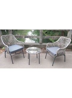 3 Pcs Balcony Conversation Patio Set multicolour 62x60x83cm