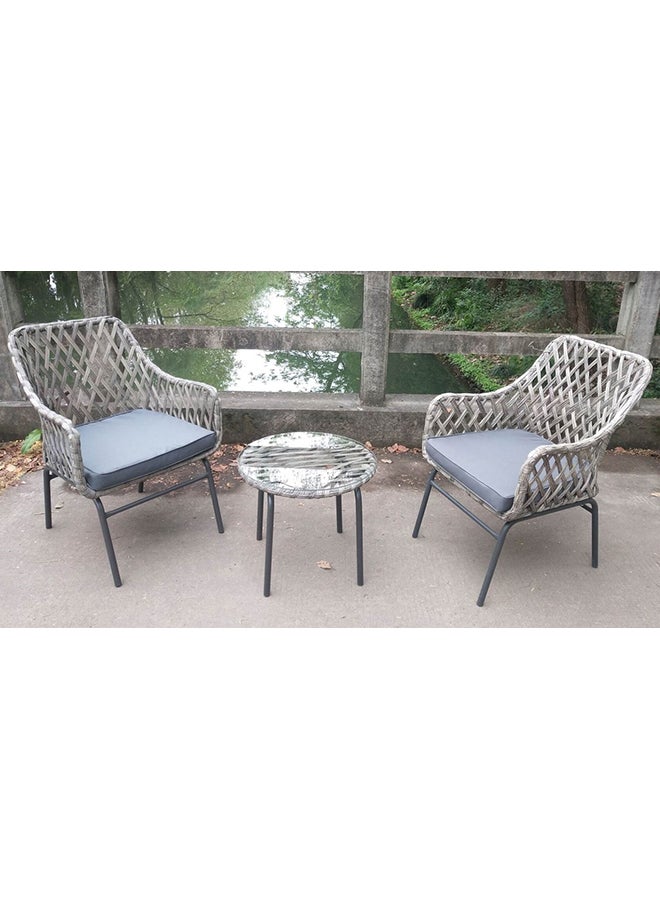 Homez - 3 Pcs Balcony Conversation Patio Set multicolour 62x60x83cm - Image 1