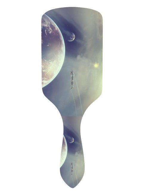 Spaceship Pyramids Desert Printed Hair Brush Multicolor